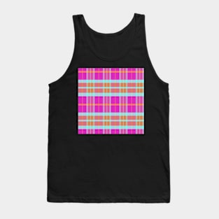 Neon Aesthetic Ossian 2 Hand Drawn Textured Plaid Pattern Tank Top